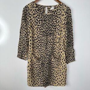 J. Crew Spotted Long Sleeve Shift Dress Size 2